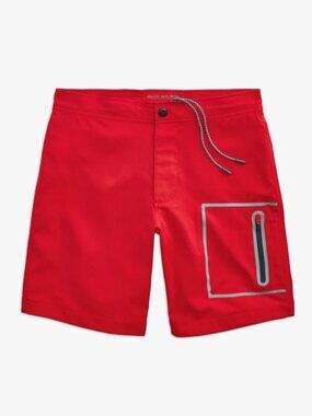 Mack Weldon Swim Board Short In No Fear Red Men's SIZE 35/36